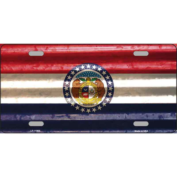 Missouri Corrugated Flag Novelty License Plate