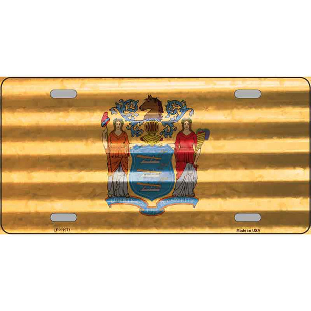 New Jersey Corrugated Flag Novelty License Plate