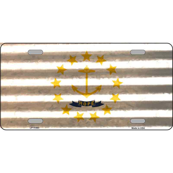 Rhode Island Corrugated Flag Novelty License Plate