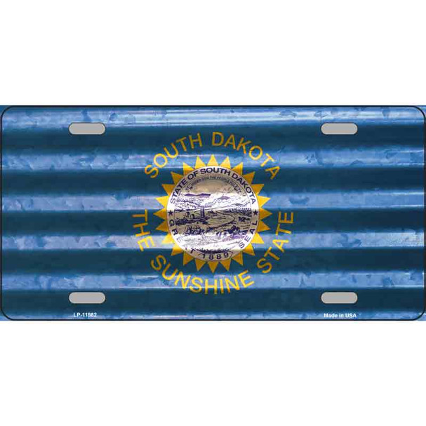 South Dakota Corrugated Flag Novelty License Plate