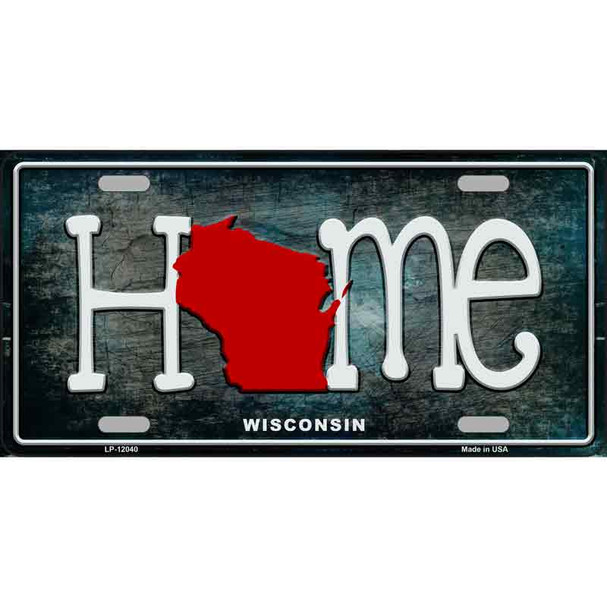 Wisconsin Home State Outline Novelty License Plate