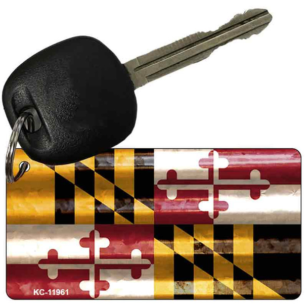 Maryland Corrugated Flag Novelty Key Chain KC-11961