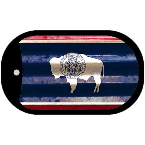 Wyoming Corrugated Flag Novelty Dog Tag Necklace DT-11991