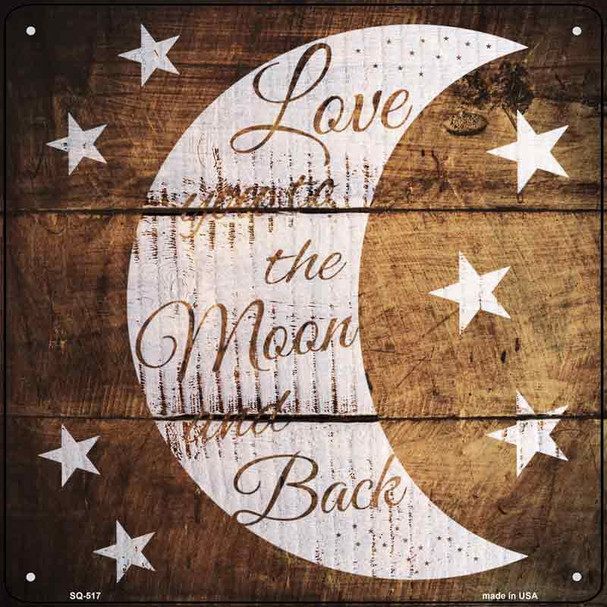 Moon and Back Painted Stencil Novelty Square Sign