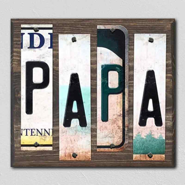 Papa License Plate Tag Strips Novelty Wood Signs WS-209