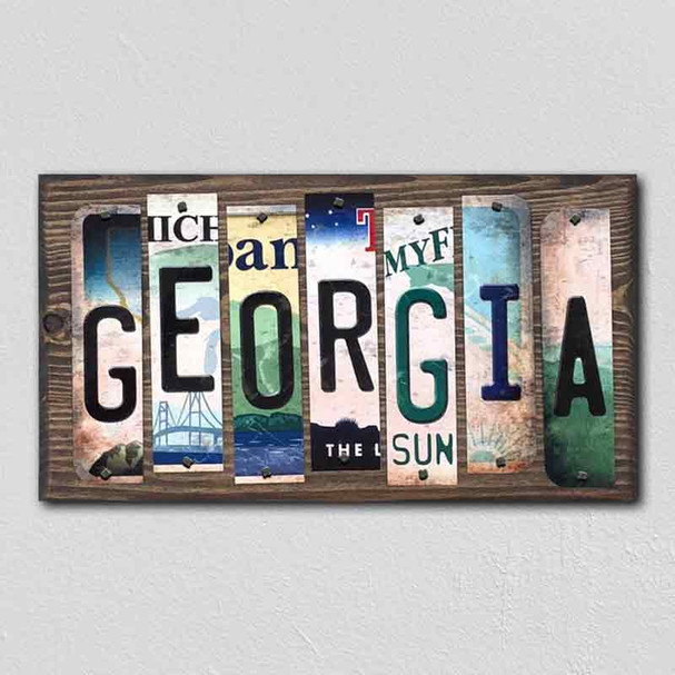 Georgia License Plate Tag Strips Novelty Wood Signs WS-162