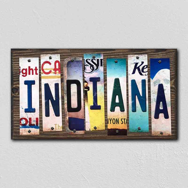 Indiana License Plate Tag Strips Novelty Wood Signs WS-165