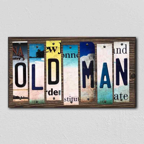 Old Man License Plate Tag Strips Novelty Wood Signs WS-260