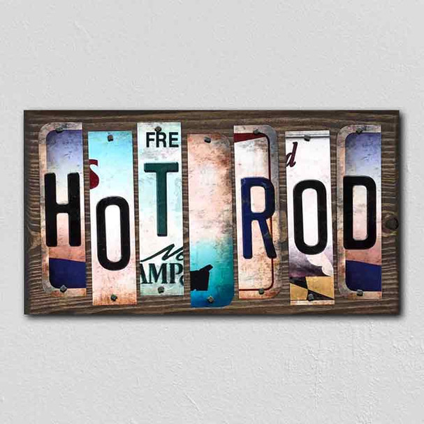 Hot Rod License Plate Tag Strips Novelty Wood Signs WS-289