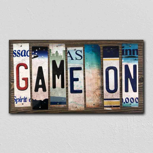 Game On License Plate Tag Strips Novelty Wood Signs WS-588