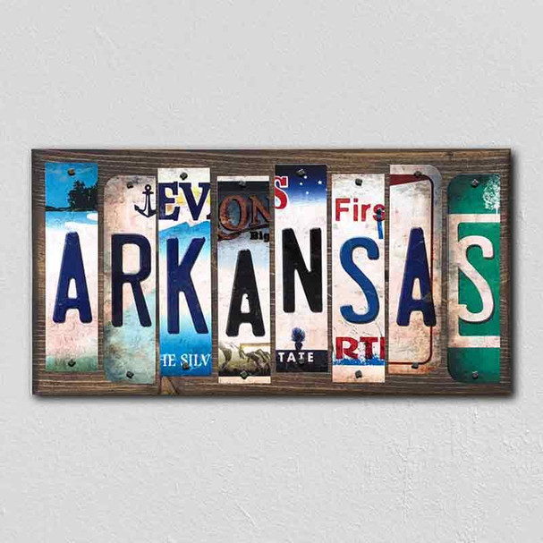 Arkansas License Plate Tag Strips Novelty Wood Signs WS-158