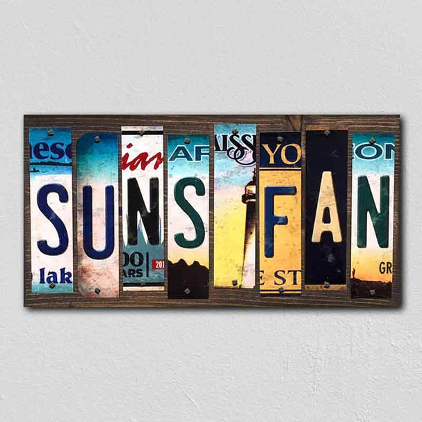 Suns Fan License Plate Tag Strips Novelty Wood Signs WS-384
