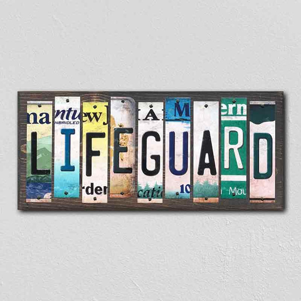 LifeGuard License Plate Tag Strips Novelty Wood Signs WS-292