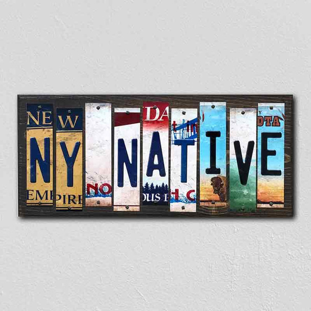 NY Native License Plate Tag Strips Novelty Wood Signs WS-533