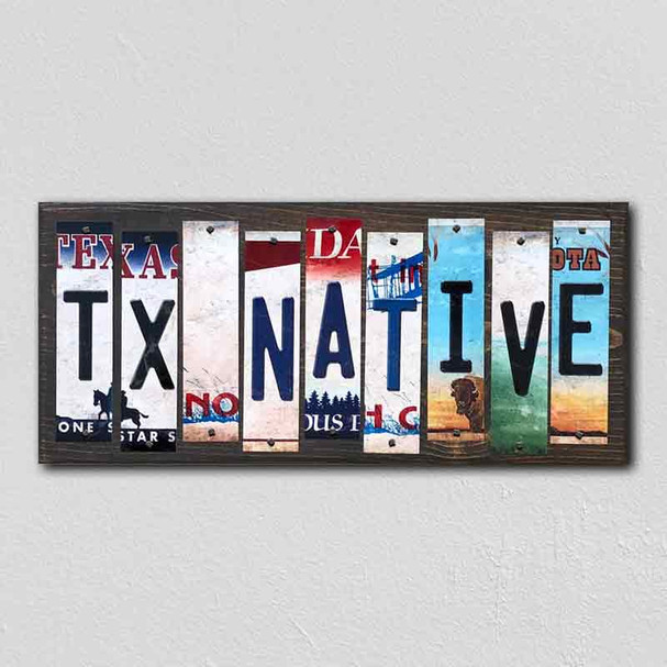 TX Native License Plate Tag Strips Novelty Wood Signs WS-544