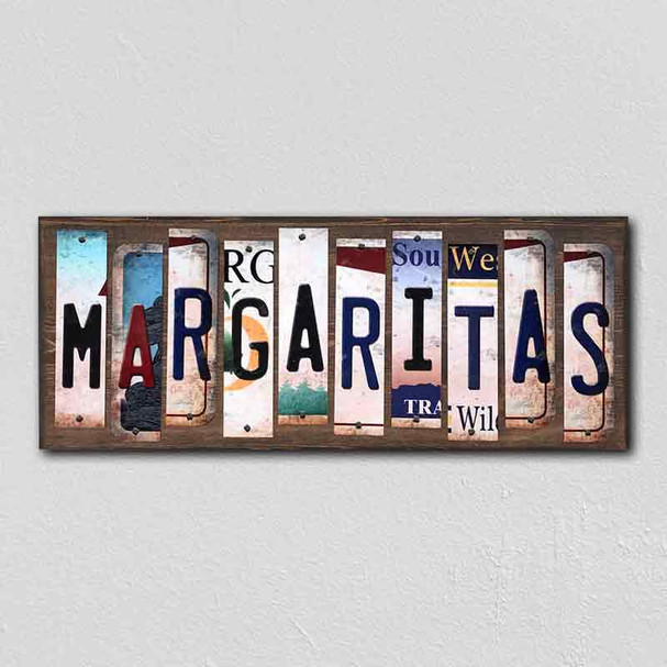Margaritas License Plate Tag Strips Novelty Wood Signs WS-264