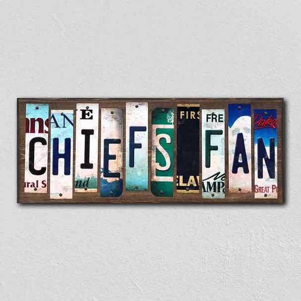 Chiefs Fan License Plate Tag Strips Novelty Wood Signs WS-353