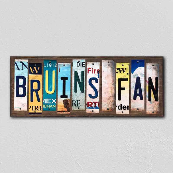 Bruins Fan License Plate Tag Strips Novelty Wood Signs WS-420