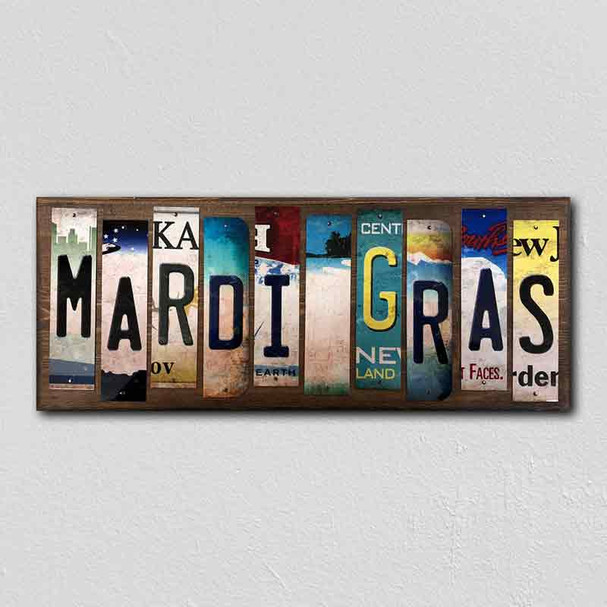 Mardi Gras License Plate Tag Strips Novelty Wood Signs WS-478