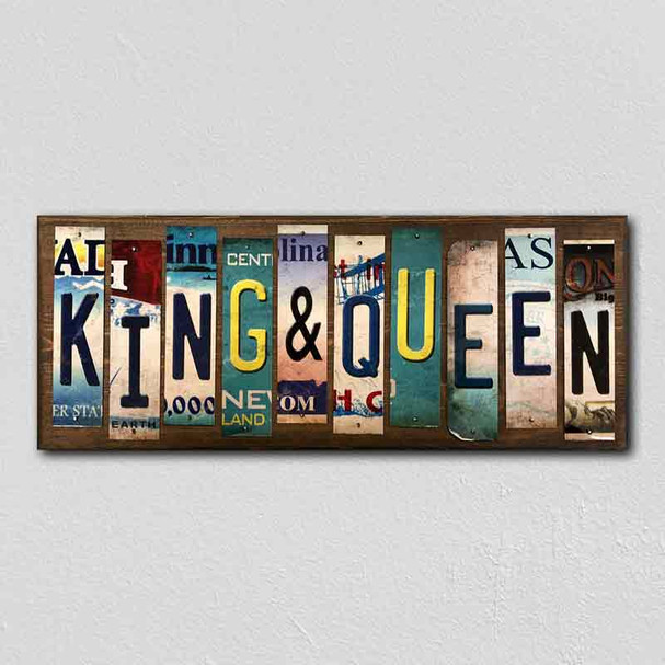 King and Queen License Plate Tag Strips Novelty Wood Signs WS-587