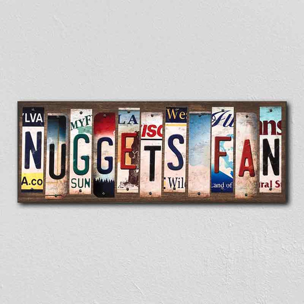 Nuggets Fan License Plate Tag Strips Novelty Wood Signs WS-375