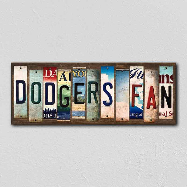 Dodgers Fan License Plate Tag Strips Novelty Wood Signs WS-391