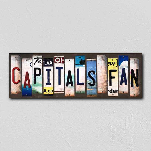 Capitals Fan License Plate Tag Strips Novelty Wood Signs WS-438