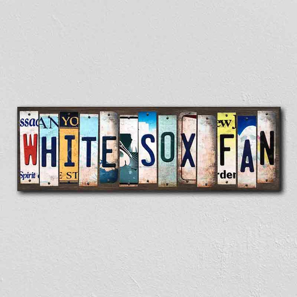 White Sox Fan License Plate Tag Strips Novelty Wood Signs WS-404