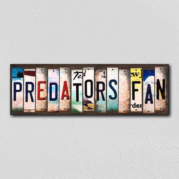 Predators Fan License Plate Tag Strips Novelty Wood Signs WS-436
