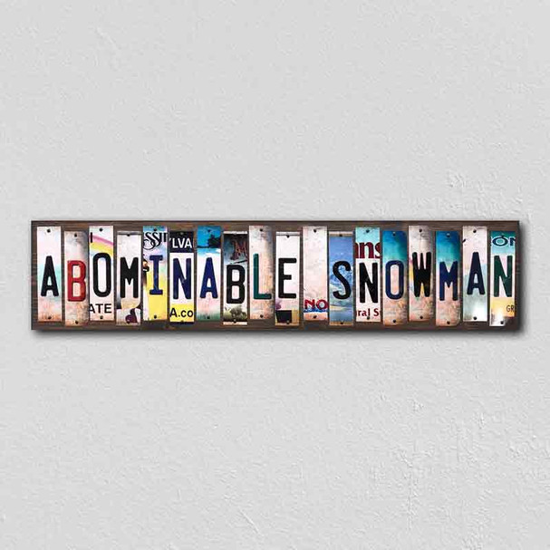 Abominable Snowman License Plate Tag Strips Novelty Wood Signs WS-320