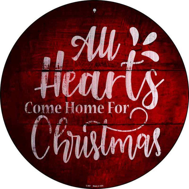 Come Home For Christmas Novelty Metal Circular Sign C-987