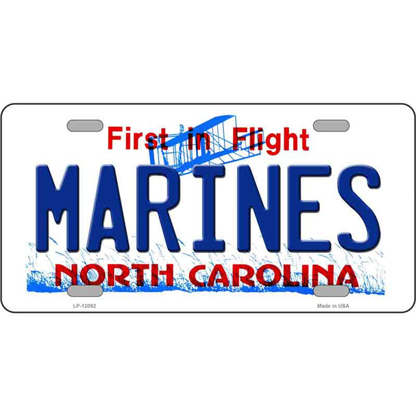 Marines North Carolina State Novelty Metal License Plate