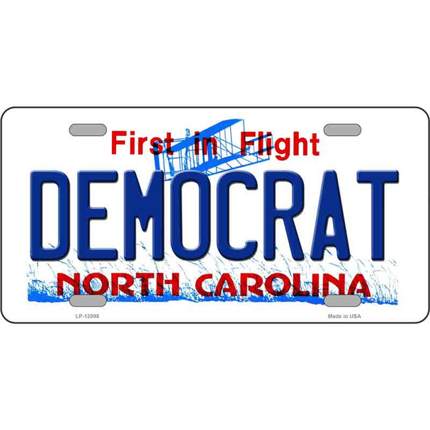 Democrat North Carolina State Novelty Metal License Plate