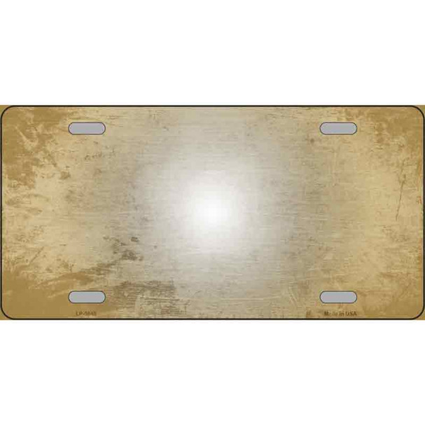 Gold White Fade Scratched License Plate Metal Novelty
