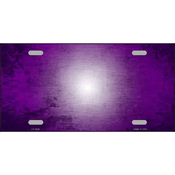 Purple White Fade Scratched License Plate Metal Novelty