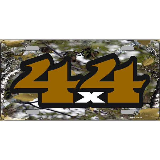 4x4 Camouflage Metal Novelty License Plate