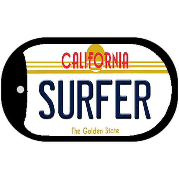 Surfer California Novelty Metal Dog Tag Necklace DT-4885