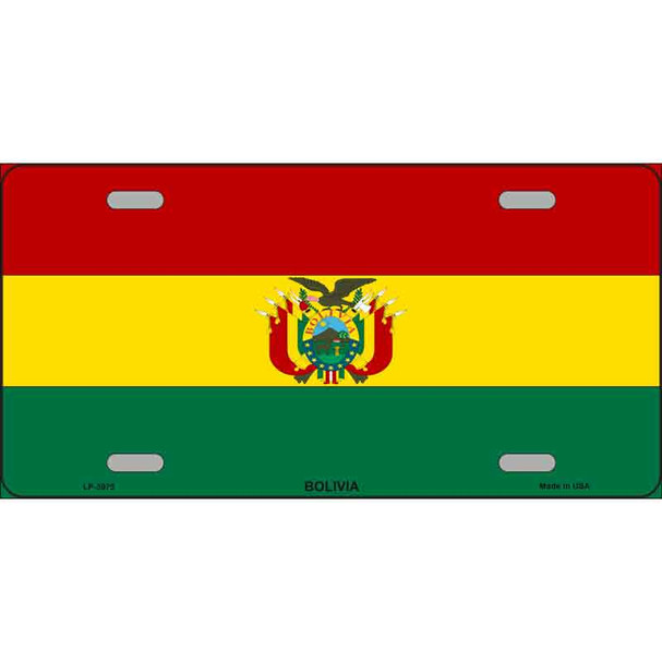 Bolivia Flag Metal Novelty License Plate