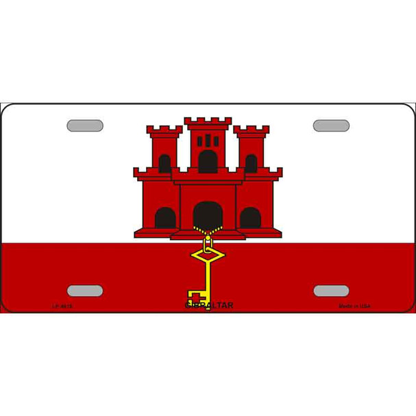 Gibraltar Flag Metal Novelty License Plate