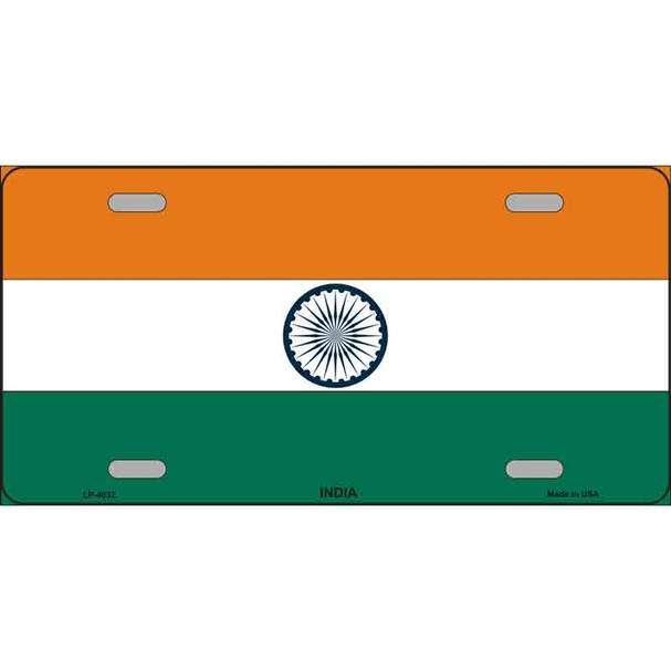 India Flag Metal Novelty License Plate