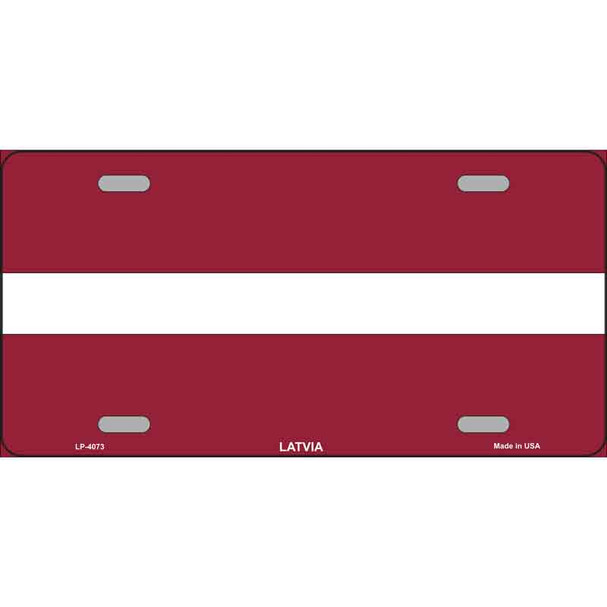 Latvia Flag Metal Novelty License Plate