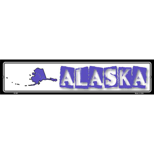 Alaska State Outline Novelty Metal Vanity Street Sign