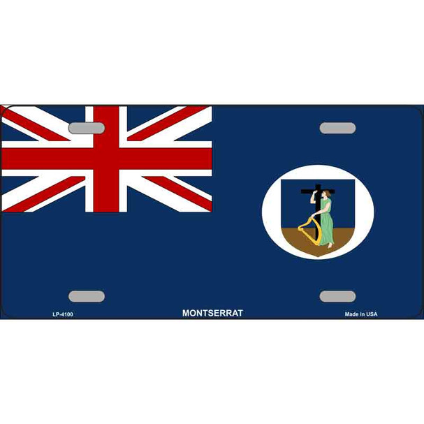 Montserrat Flag Metal Novelty License Plate