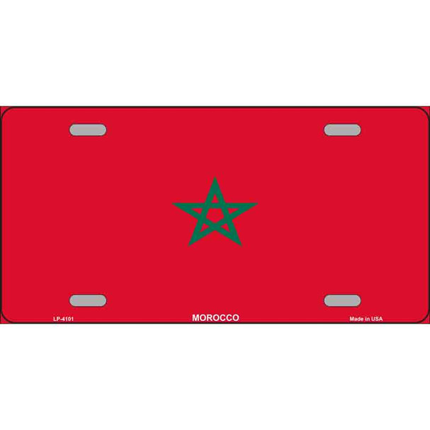 Morocco Flag Metal Novelty License Plate