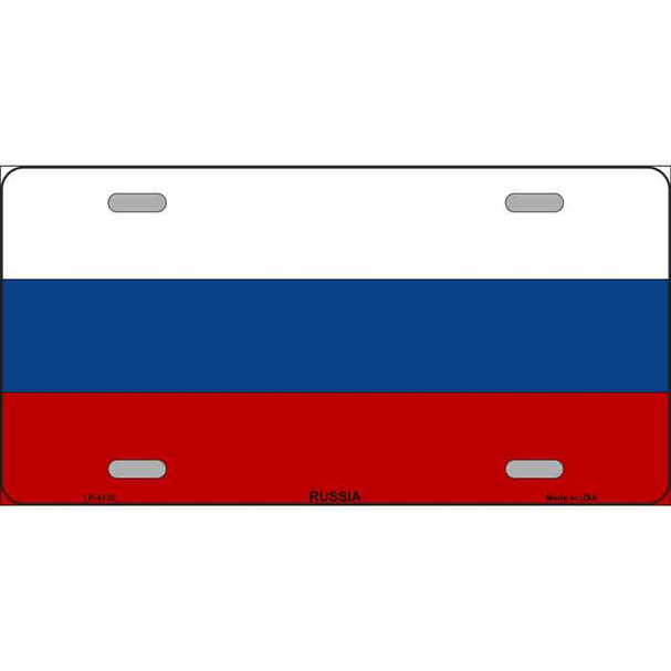 Russia Flag Metal Novelty License Plate