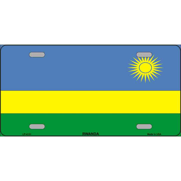 Rwanda Flag Metal Novelty License Plate