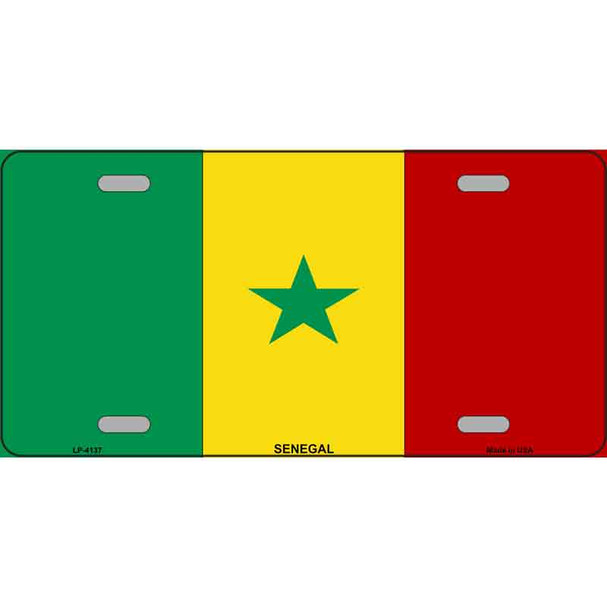 Senegal Flag Metal Novelty License Plate