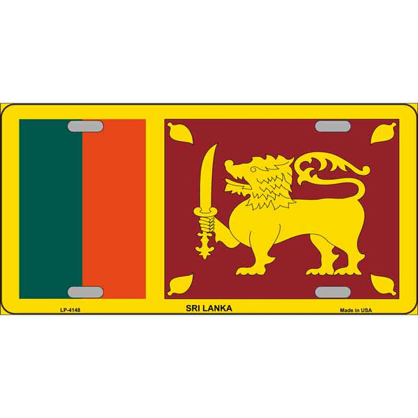 Sri Lanka Flag Metal Novelty License Plate