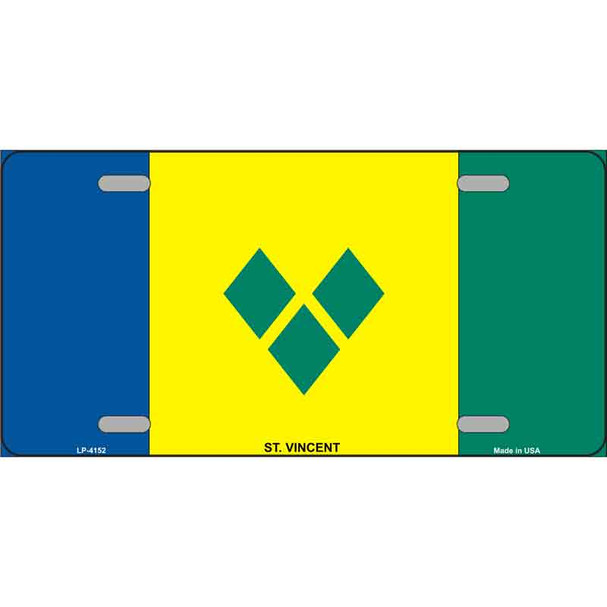 St Vincent Flag Metal Novelty License Plate