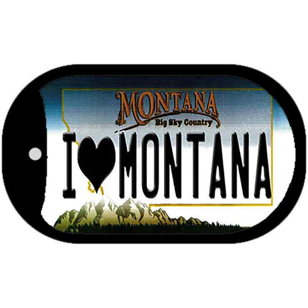 I Love Montana Novelty Metal Dog Tag Necklace DT-11086